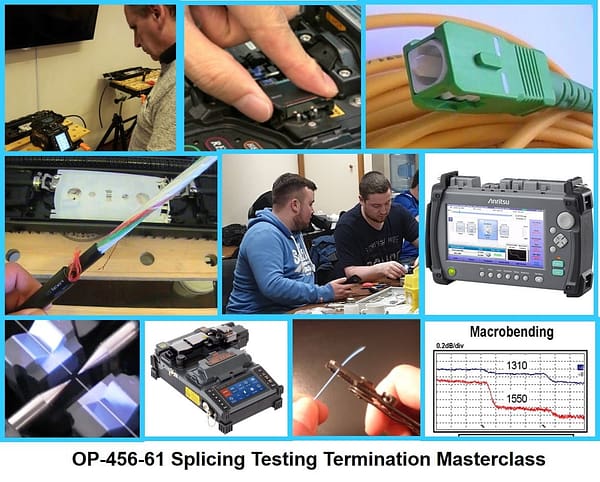 Fibre Training Course OP-456-61 is a comprehensive course covering splicing testing and terminating of optical fibres